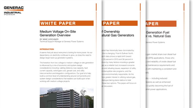Group of Generac Industrial white papers.