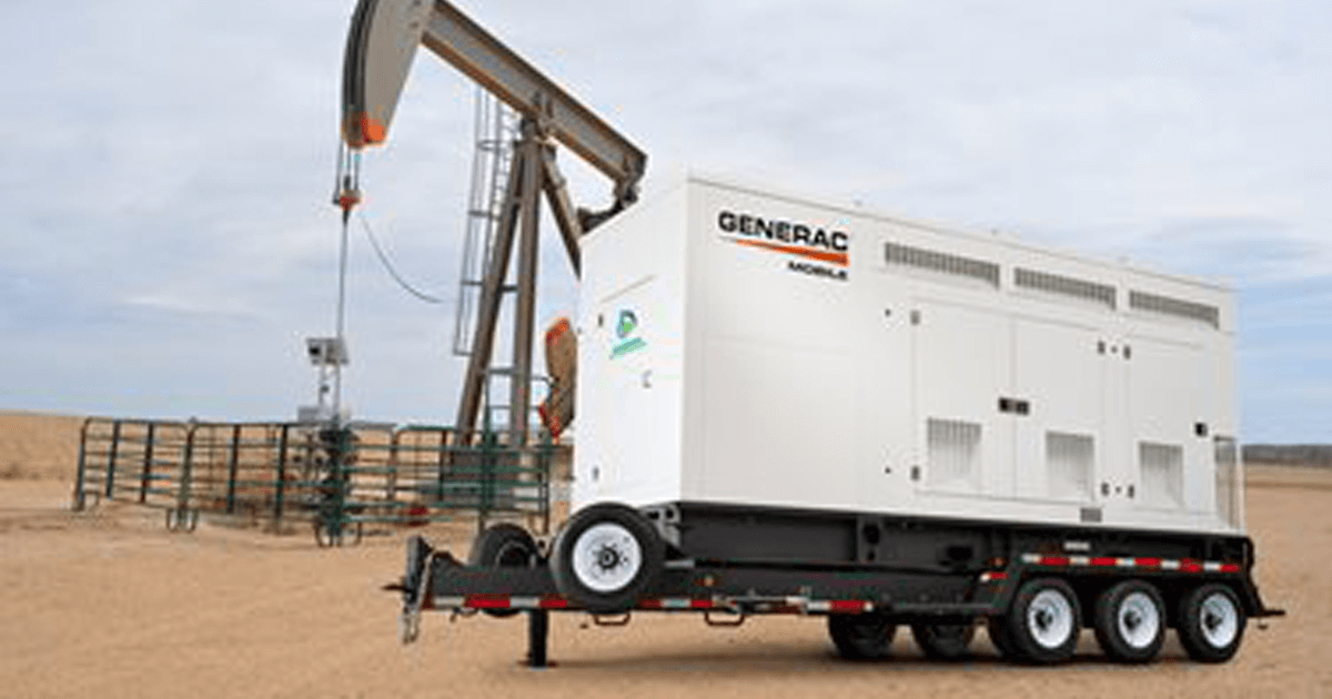 Generac mobile generator in a field.