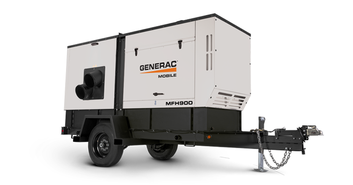 Generac mobile generator MFH900 on white background.