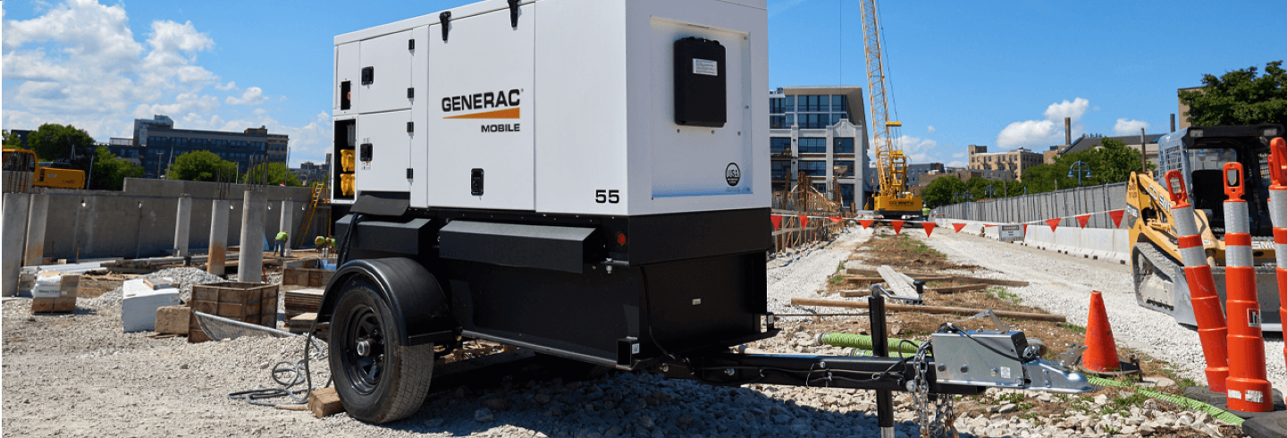 Generac mobile generator in a construction zone.