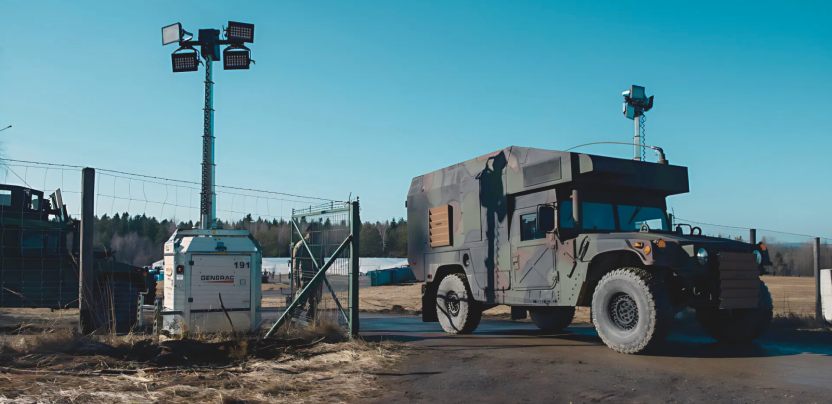 Image of a vehicle driving through a secure area.