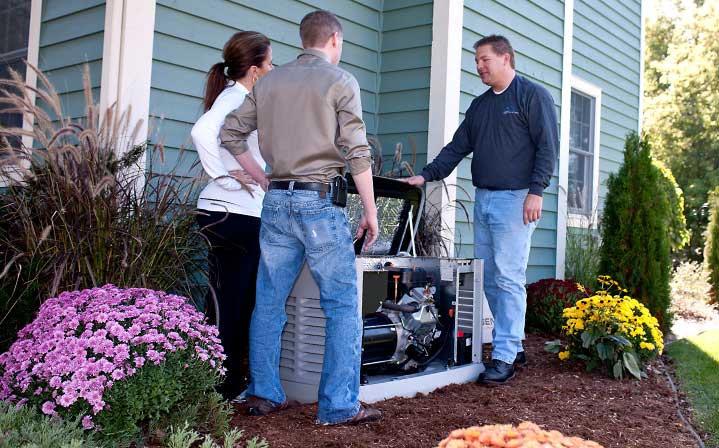 Homeowners with Generac home standby generator installer.