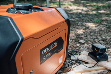 Generac inverter generator being used for wood working outdoors